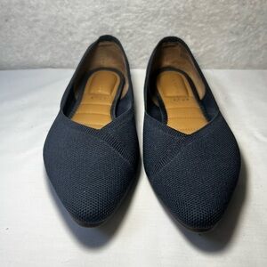 Kelly and Katie Flat Slip-on Navy Blue Stretch Knit Shoes 8.5